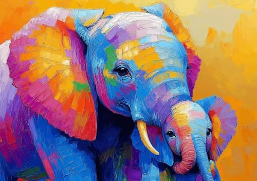 Puzzle 1000 Teile Bunter Elefant, Puzzle Erwachsene XXL 75x50cm EIN Herausforderndes RäTsel ImpossiblePuzzle, Puzzlespiele für Die Ganze Familie, Compact Box Mit Poster Geschenke für Frauen K-7 Puzzle 1000 Teile Bunter Elefant, Puzzle Erwachsene XXL 75x50cm EIN Herausforderndes RäTsel ImpossiblePuzzle, Puzzlespiele für Die Ganze Familie, Compact Box Mit Poster Geschenke für Frauen K-7 von Cohnpjng