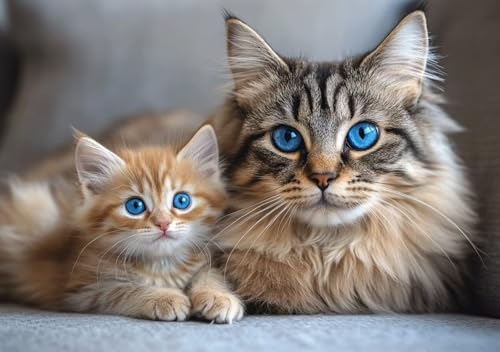Puzzle 1000 Teile Erwachsene Klassische Puzzle Katze Perfekt Um Die ProblemlöSungsfäHigkeiten Zu Verbessern, FöRdert Konzentration und Geduld, für Erwachsene und Kinder Ab 14 Jahren 75x50 cm E-0 von Cohnpjng