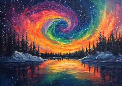 Puzzle 1000 Teile Erwachsene Klassische Puzzle Nordlicht Perfekt Um Die ProblemlöSungsfäHigkeiten Zu Verbessern, FöRdert Konzentration und Geduld, für Erwachsene und Kinder Ab 14 Jahren 75x50 cm W-2 von Cohnpjng