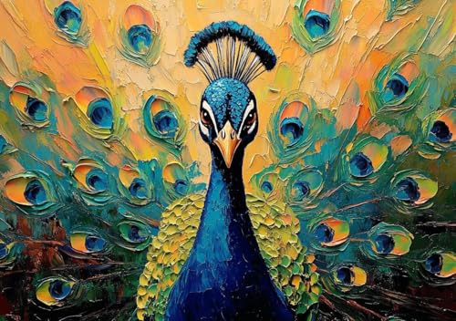 Puzzle 1000 Teile Erwachsene Klassische Puzzle Pfau Perfekt Um Die ProblemlöSungsfäHigkeiten Zu Verbessern, FöRdert Konzentration und Geduld, für Erwachsene und Kinder Ab 14 Jahren 75x50 cm F-5 von Cohnpjng