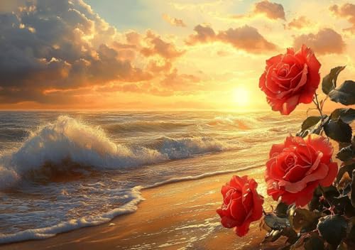 Puzzle 1000 Teile Erwachsene Klassische Puzzle Strand und Rosen, Um Die ProblemlöSungsfäHigkeiten Zu Verbessern, FöRdert Konzentration und Geduld, Erwachsene und Kinder Ab 14 Jahren 75x50 cm A-6 von Cohnpjng