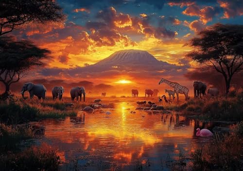 Puzzle 1000 Teile Erwachsene Klassische Puzzle Tierwelt Perfekt Um Die ProblemlöSungsfäHigkeiten Zu Verbessern, FöRdert Konzentration und Geduld, für Erwachsene und Kinder Ab 14 Jahren 75x50 cm M-7 von Cohnpjng