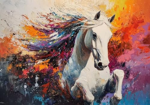 Puzzle 1000 Teile Farbe Pferd, Puzzle Erwachsene XXL 75x50 cm EIN Herausforderndes RäTsel ImpossiblePuzzle, Puzzlespiele für Die Ganze Familie, Compact Box Mit Poster Geschenke für Frauen/MäNner P-3 Puzzle 1000 Teile Farbe Pferd, Puzzle Erwachsene XXL 75x50 cm EIN Herausforderndes RäTsel ImpossiblePuzzle, Puzzlespiele für Die Ganze Familie, Compact Box Mit Poster Geschenke für Frauen/MäNner P-3 von Cohnpjng