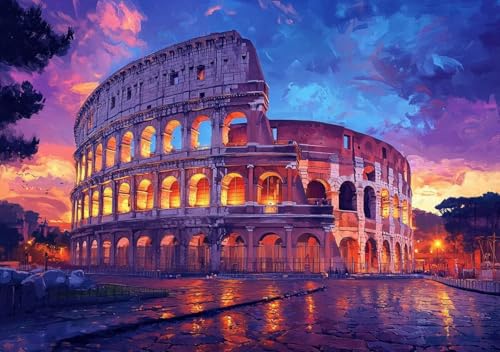 Puzzle 1000 Teile Kolosseum, Puzzle Erwachsene XXL 75x50 cm EIN Herausforderndes RäTsel ImpossiblePuzzle, Puzzlespiele für Die Ganze Familie, Compact Box Mit Poster Geschenke für Frauen/MäNner H-4 von Cohnpjng