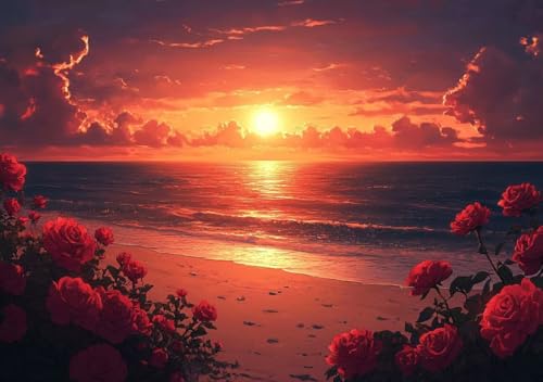 Puzzle 1000 Teile Malerischer Sonnenuntergang, Puzzle Erwachsene 75x50cm EIN Herausforderndes RäTsel ImpossiblePuzzle, Puzzlespiele Die Ganze Familie Compact Box Mit Poster Geschenke für Frauen J-6 von Cohnpjng