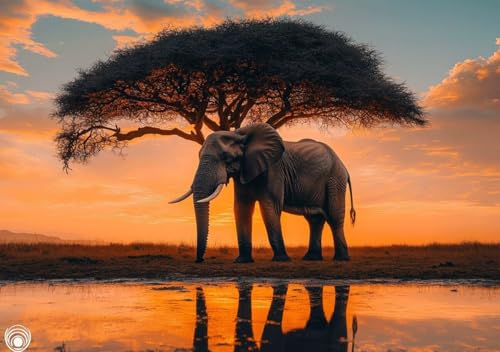 Puzzle 120 Teile Erwachsene Klassische Puzzle Elefant Perfekt Um Die ProblemlöSungsfäHigkeiten Zu Verbessern, FöRdert Konzentration und Geduld, für Erwachsene und Kinder Ab 14 Jahren 25x20 cm K-8 von Cohnpjng