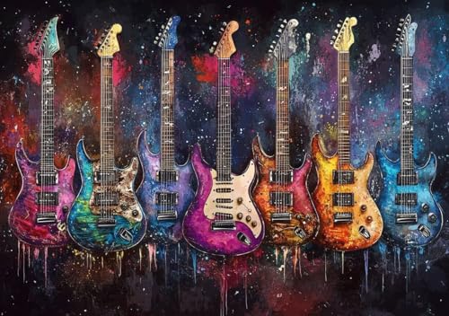 Puzzle 120 Teile Erwachsene Klassische Puzzle Farbe Gitarre Perfekt Um Die ProblemlöSungsfäHigkeiten Zu Verbessern, FöRdert Konzentration und Geduld, Erwachsene und Kinder Ab 14 Jahren 25x20 cm C-2 von Cohnpjng