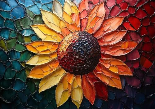 Puzzle 120 Teile Erwachsene Klassische Puzzle Farbige Sonnenblumen, Um Die ProblemlöSungsfäHigkeiten Zu Verbessern, FöRdert Konzentration und Geduld, Erwachsene und Kinder Ab 14 Jahren 25x20 cm L-8 von Cohnpjng