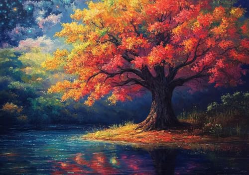 Puzzle 120 Teile Erwachsene Klassische Puzzle Landschaftsbaum Perfekt Um Die ProblemlöSungsfäHigkeiten Zu Verbessern, FöRdert Konzentration und Geduld, Erwachsene und Kinder Ab 14 Jahren 25x20 cm O-6 von Cohnpjng