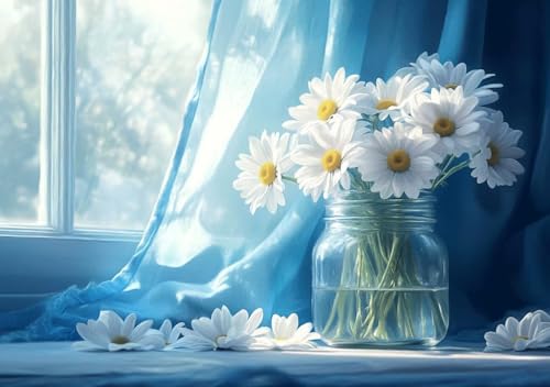Puzzle 120 Teile Erwachsene Klassische Puzzle Weißes Gänseblümchen, Um Die ProblemlöSungsfäHigkeiten Zu Verbessern, FöRdert Konzentration und Geduld, Erwachsene und Kinder Ab 14 Jahren 25x20 cm M-5 von Cohnpjng