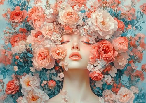 Puzzle 1500 Teile Erwachsene Klassische Puzzle Blumen und Frauen, Um Die ProblemlöSungsfäHigkeiten Zu Verbessern, FöRdert Konzentration und Geduld, Erwachsene und Kinder Ab 14 Jahren 87x57 cm T-2 von Cohnpjng