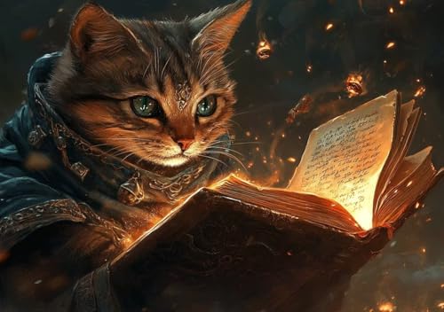 Puzzle 1500 Teile Erwachsene Klassische Puzzle Katzenlesung Perfekt Um Die ProblemlöSungsfäHigkeiten Zu Verbessern, FöRdert Konzentration und Geduld, Erwachsene und Kinder Ab 14 Jahren 87x57 cm Q-3 von Cohnpjng