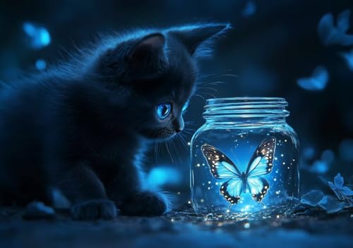 Puzzle 1500 Teile Erwachsene Klassische Puzzle Schwarze Katze Perfekt Um Die ProblemlöSungsfäHigkeiten Zu Verbessern, FöRdert Konzentration und Geduld, Erwachsene und Kinder Ab 14 Jahren 87x57 cm Q-6 von Cohnpjng