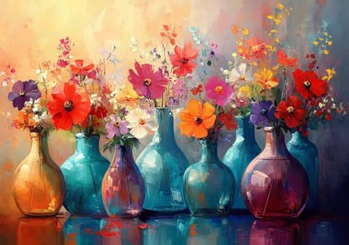 Puzzle 1500 Teile Erwachsene Klassische Puzzle Vase Perfekt Um Die ProblemlöSungsfäHigkeiten Zu Verbessern, FöRdert Konzentration und Geduld, für Erwachsene und Kinder Ab 14 Jahren 87x57 cm U-0 von Cohnpjng