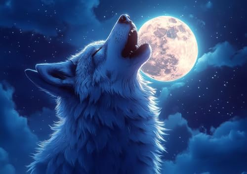 Puzzle 1500 Teile Erwachsene Klassische Puzzle Wolfsmond Perfekt Um Die ProblemlöSungsfäHigkeiten Zu Verbessern, FöRdert Konzentration und Geduld, für Erwachsene und Kinder Ab 14 Jahren 87x57 cm H-9 von Cohnpjng