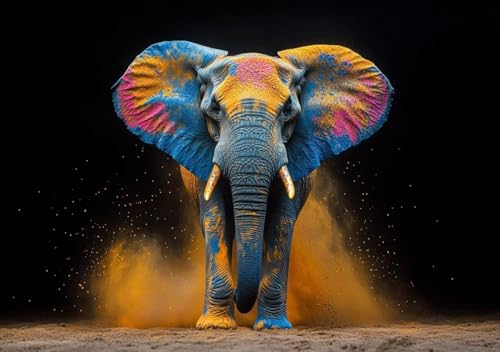 Puzzle 200 Teile Bunter Elefant, Puzzle Erwachsene XXL 35x25cm EIN Herausforderndes RäTsel ImpossiblePuzzle, Puzzlespiele für Die Ganze Familie, Compact Box Mit Poster Geschenke für Frauen/MäNner Y-4 Puzzle 200 Teile Bunter Elefant, Puzzle Erwachsene XXL 35x25cm EIN Herausforderndes RäTsel ImpossiblePuzzle, Puzzlespiele für Die Ganze Familie, Compact Box Mit Poster Geschenke für Frauen/MäNner Y-4 von Cohnpjng