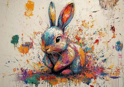 Puzzle 200 Teile Erwachsene Klassische Puzzle Farbiger Hase Perfekt Um Die ProblemlöSungsfäHigkeiten Zu Verbessern, FöRdert Konzentration und Geduld, Erwachsene und Kinder Ab 14 Jahren 35x25 cm O-8 von Cohnpjng