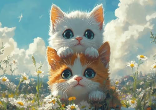 Puzzle 200 Teile Erwachsene Klassische Puzzle Süße Katze Perfekt Um Die ProblemlöSungsfäHigkeiten Zu Verbessern, FöRdert Konzentration und Geduld, für Erwachsene und Kinder Ab 14 Jahren 35x25 cm X-4 von Cohnpjng