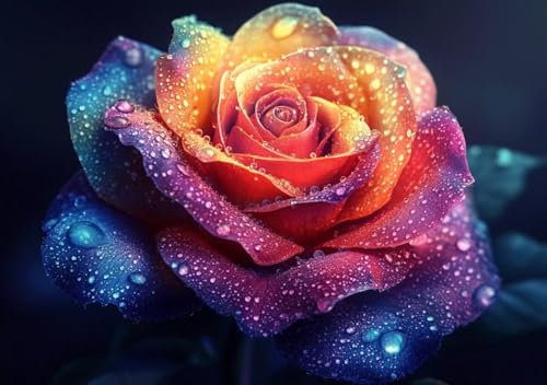 Puzzle 200 Teile Farbige Blumen, Puzzle Erwachsene XXL 35x25cm EIN Herausforderndes RäTsel ImpossiblePuzzle, Puzzlespiele für Die Ganze Familie, Compact Box Mit Poster Geschenke für Frauen/MäNner L-5 von Cohnpjng