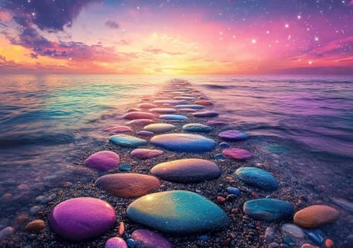 Puzzle 2000 Teile Bunter Strand, Puzzle Erwachsene XXL 100x70cm EIN Herausforderndes RäTsel ImpossiblePuzzle, Puzzlespiele für Die Ganze Familie, Compact Box Mit Poster Geschenke für Frauen P-1 von Cohnpjng