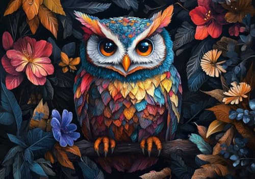 Puzzle 2000 Teile Erwachsene Klassische Puzzle Eule Perfekt Um Die ProblemlöSungsfäHigkeiten Zu Verbessern, FöRdert Konzentration und Geduld, für Erwachsene und Kinder Ab 14 Jahren 100x70 cm J-5 von Cohnpjng