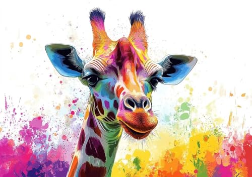 Puzzle 2000 Teile Erwachsene Klassische Puzzle Farbige Giraffe, Um Die ProblemlöSungsfäHigkeiten Zu Verbessern, FöRdert Konzentration und Geduld, Erwachsene und Kinder Ab 14 Jahren 100x70 cm U-6 von Cohnpjng