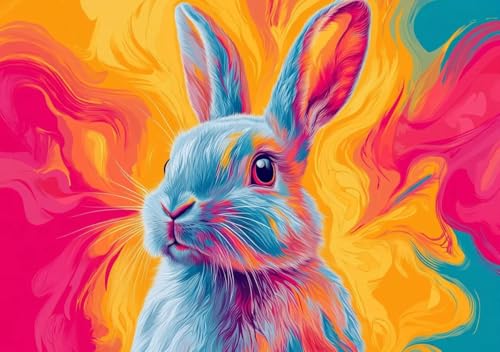 Puzzle 2000 Teile Erwachsene Klassische Puzzle Farbiger Hase Perfekt Um Die ProblemlöSungsfäHigkeiten Zu Verbessern, FöRdert Konzentration und Geduld, Erwachsene und Kinder Ab 14 Jahren 100x70 cm N-8 von Cohnpjng