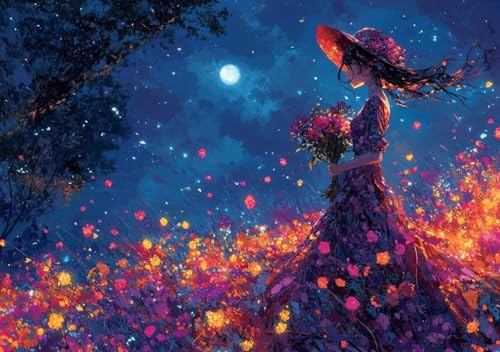 Puzzle 2000 Teile Erwachsene Klassische Puzzle Frau Blume Perfekt Um Die ProblemlöSungsfäHigkeiten Zu Verbessern, FöRdert Konzentration und Geduld, für Erwachsene und Kinder Ab 14 Jahren 100x70 cm V-1 von Cohnpjng