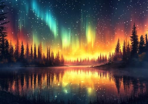 Puzzle 2000 Teile Erwachsene Klassische Puzzle Nordlicht Perfekt Um Die ProblemlöSungsfäHigkeiten Zu Verbessern, FöRdert Konzentration und Geduld, für Erwachsene und Kinder Ab 14 Jahren 100x70 cm P-2 von Cohnpjng