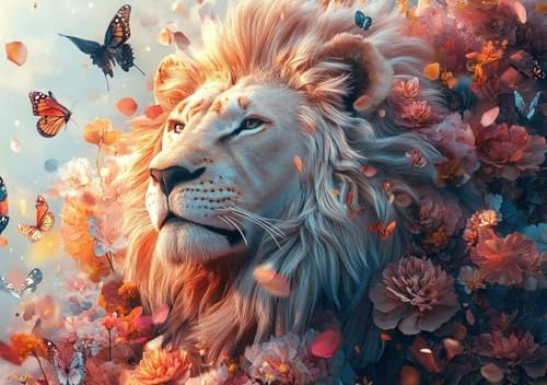 Puzzle 2000 Teile Erwachsene Klassische Puzzle Schmetterling und Löwe, ProblemlöSungsfäHigkeiten Zu Verbessern, FöRdert Konzentration und Geduld, Erwachsene und Kinder Ab 14 Jahren 100x70 cm K-2 von Cohnpjng