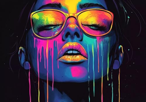 Puzzle 2000 Teile Farbe Frau, Puzzle Erwachsene XXL 100x70 cm EIN Herausforderndes RäTsel ImpossiblePuzzle, Puzzlespiele für Die Ganze Familie, Compact Box Mit Poster Geschenke für Frauen/MäNner K-3 von Cohnpjng