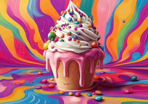 Puzzle 300 Teile Buntes EIS, Puzzle Erwachsene XXL 52x38 cm EIN Herausforderndes RäTsel ImpossiblePuzzle, Puzzlespiele für Die Ganze Familie, Compact Box Mit Poster Geschenke für Frauen/MäNner I-9 von Cohnpjng