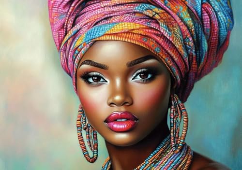 Puzzle 300 Teile Erwachsene Klassische Puzzle Afrikanische Frau, Um Die ProblemlöSungsfäHigkeiten Zu Verbessern, FöRdert Konzentration und Geduld, Erwachsene und Kinder Ab 14 Jahren 52x38 cm M-3 von Cohnpjng
