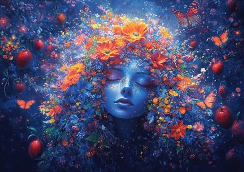 Puzzle 300 Teile Erwachsene Klassische Puzzle Blumenfrau Perfekt Um Die ProblemlöSungsfäHigkeiten Zu Verbessern, FöRdert Konzentration und Geduld, für Erwachsene und Kinder Ab 14 Jahren 52x38 cm G-6 von Cohnpjng