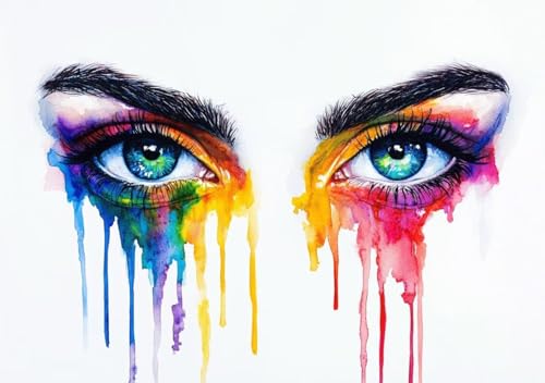 Puzzle 300 Teile Erwachsene Klassische Puzzle Farbige Augen Perfekt Um Die ProblemlöSungsfäHigkeiten Zu Verbessern, FöRdert Konzentration und Geduld, Erwachsene und Kinder Ab 14 Jahren 52x38 cm Z-3 von Cohnpjng
