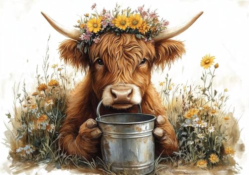 Puzzle 300 Teile Erwachsene Klassische Puzzle Hochlandrinder Perfekt Um Die ProblemlöSungsfäHigkeiten Zu Verbessern, FöRdert Konzentration und Geduld, Erwachsene und Kinder Ab 14 Jahren 52x38 cm O-0 von Cohnpjng