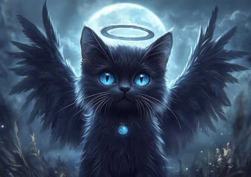 Puzzle 300 Teile Erwachsene Klassische Puzzle Katze mit Flügeln, Um Die ProblemlöSungsfäHigkeiten Zu Verbessern, FöRdert Konzentration und Geduld, Erwachsene und Kinder Ab 14 Jahren 52x38 cm V-0 von Cohnpjng