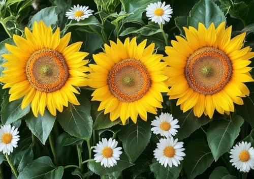 Puzzle 300 Teile Erwachsene Klassische Puzzle Sonnenblume Gänseblümchen, ProblemlöSungsfäHigkeiten Zu Verbessern, FöRdert Konzentration und Geduld, Erwachsene und Kinder Ab 14 Jahren 52x38 cm J-4 von Cohnpjng