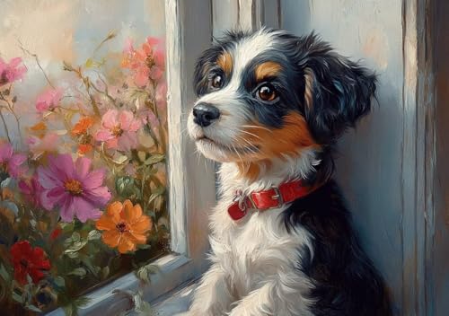 Puzzle 300 Teile Hund, Puzzle Erwachsene XXL 52x38 cm EIN Herausforderndes RäTsel ImpossiblePuzzle, DIY Puzzlespiele für Die Ganze Familie, Compact Box Mit Poster Geschenke für Frauen/MäNner L-7 von Cohnpjng