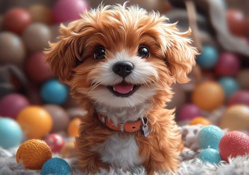 Puzzle 300 Teile Hund, Puzzle Erwachsene XXL 52x38 cm EIN Herausforderndes RäTsel ImpossiblePuzzle, DIY Puzzlespiele für Die Ganze Familie, Compact Box Mit Poster Geschenke für Frauen/MäNner U-1 von Cohnpjng