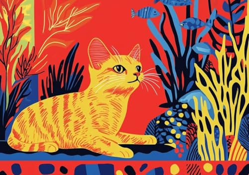 Puzzle 300 Teile Katze, Puzzle Erwachsene XXL 52x38 cm EIN Herausforderndes RäTsel ImpossiblePuzzle, DIY Puzzlespiele für Die Ganze Familie, Compact Box Mit Poster Geschenke für Frauen/MäNner T-2 von Cohnpjng