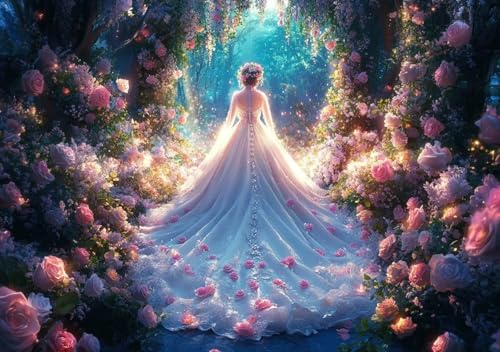 Puzzle 50 Teile Blumenhochzeit, Puzzle Erwachsene XXL 15x10 cm EIN Herausforderndes RäTsel ImpossiblePuzzle, Puzzlespiele für Die Ganze Familie, Compact Box Mit Poster Geschenke für Frauen/MäNner D-8 von Cohnpjng