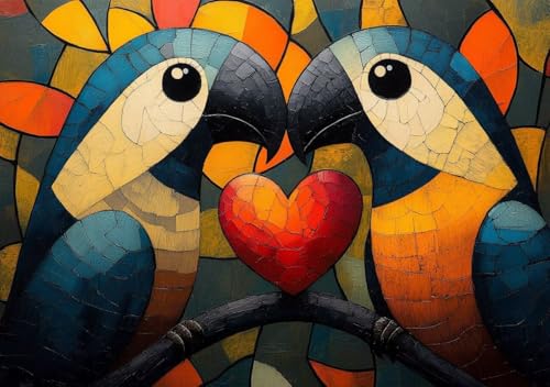 Puzzle 50 Teile Erwachsene Klassische Puzzle Abstrakte Tiere Perfekt Um Die ProblemlöSungsfäHigkeiten Zu Verbessern, FöRdert Konzentration und Geduld, Erwachsene und Kinder Ab 14 Jahren 15x10 cm J-8 von Cohnpjng