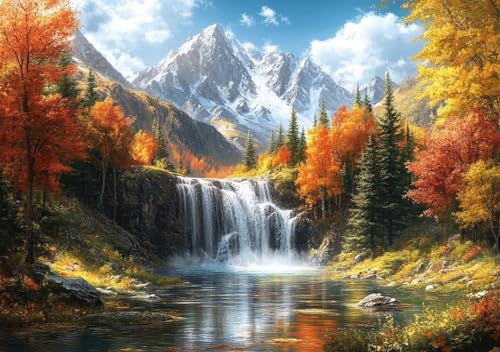 Puzzle 50 Teile Erwachsene Klassische Puzzle Landschaft Herbst Perfekt Um Die ProblemlöSungsfäHigkeiten Zu Verbessern, FöRdert Konzentration und Geduld, Erwachsene und Kinder Ab 14 Jahren 15x10 cm N-2 von Cohnpjng