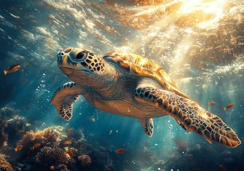 Puzzle 50 Teile Erwachsene Klassische Puzzle Meeresschildkröten, Um Die ProblemlöSungsfäHigkeiten Zu Verbessern, FöRdert Konzentration und Geduld, Erwachsene und Kinder Ab 14 Jahren 15x10 cm U-7 von Cohnpjng