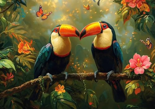 Puzzle 50 Teile Erwachsene Klassische Puzzle Nashornvogel Perfekt Um Die ProblemlöSungsfäHigkeiten Zu Verbessern, FöRdert Konzentration und Geduld, für Erwachsene und Kinder Ab 14 Jahren 15x10 cm M-9 von Cohnpjng
