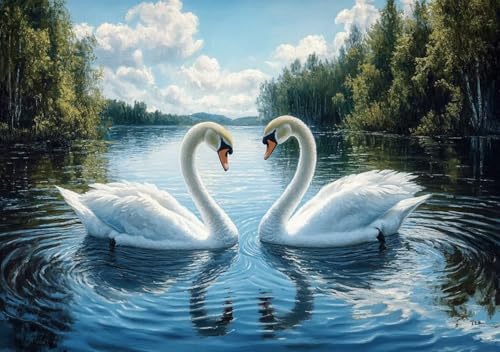 Puzzle 50 Teile Erwachsene Klassische Puzzle Schwan Perfekt Um Die ProblemlöSungsfäHigkeiten Zu Verbessern, FöRdert Konzentration und Geduld, für Erwachsene und Kinder Ab 14 Jahren 15x10 cm V-0 von Cohnpjng