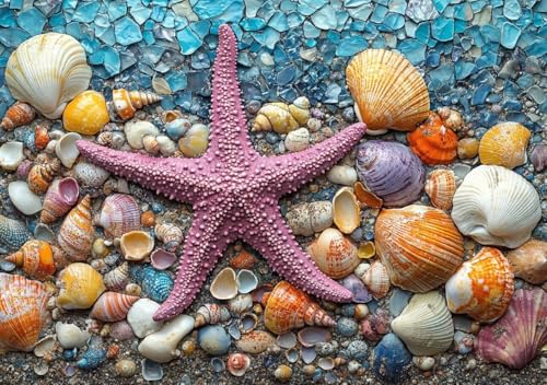 Puzzle 50 Teile Erwachsene Klassische Puzzle Seesternschalen Perfekt Um Die ProblemlöSungsfäHigkeiten Zu Verbessern, FöRdert Konzentration und Geduld, Erwachsene und Kinder Ab 14 Jahren 15x10 cm R-6 von Cohnpjng