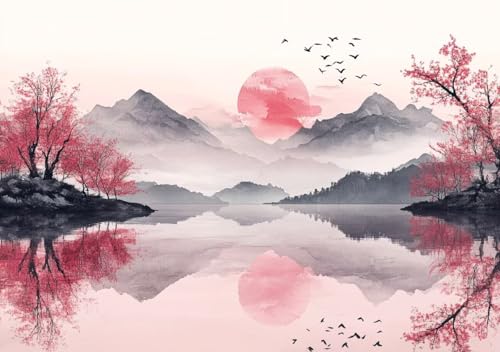 Puzzle 50 Teile Erwachsene Klassische Puzzle Sonnenuntergangslandschaft, ProblemlöSungsfäHigkeiten Zu Verbessern, FöRdert Konzentration und Geduld, Erwachsene und Kinder Ab 14 Jahren 15x10 cm B-8 von Cohnpjng