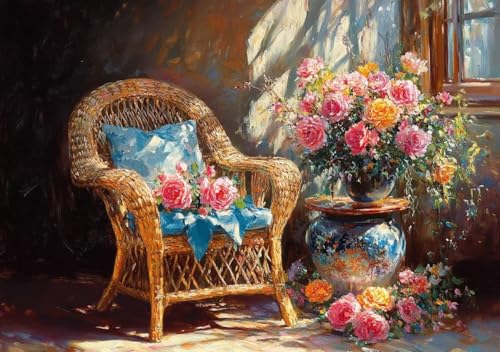 Puzzle 50 Teile Erwachsene Klassische Puzzle Stillleben mit Blumen, Um Die ProblemlöSungsfäHigkeiten Zu Verbessern, FöRdert Konzentration und Geduld, Erwachsene und Kinder Ab 14 Jahren 15x10 cm N-8 von Cohnpjng